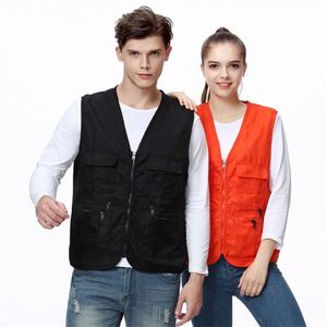 LCC3322 Vente en gros de chemises publicitaires multi-poches, vêtements de travail imperméables, gilet de journaliste, gilet de bénévole personnalisé avec logo - Product Image 3