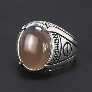 Гарантировано s925 серебряные туфли обручальные кольца для мужчин Античная Панк большие кольца с камнями, нержавеющая сталь, овальная форма, оригинальный оникс Турции ювелирные изделия