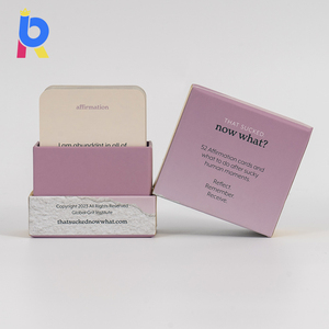 Cartes en papier mat rose personnalisées de haute qualité, fabriquées en usine, cartes d'affirmation positives fantaisie - Product Image 2