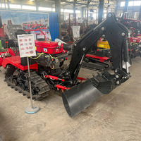 Mini tracteur chenillé 5 en 1 avec 5 accessoires offerts, 25HP/35HP, chenilles en caoutchouc, rotoculteur, cultivateur pour travaux agricoles polyvalents