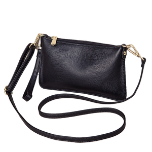 2025 Women's Genuine Leather Clutch Handbag New Trend Fashion Mini Crossbody <b>Bag</b> Zipper Closure Soft Simple Style Polyester - Product Image 1