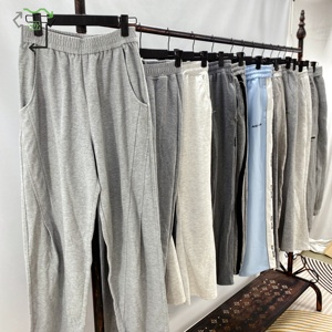 Vente en gros d'usine, pantalons de sport en coton épais d'occasion, cordon de serrage, hiver, course à pied, chaud, décontracté, pantalon de survêtement doux, vêtements d'occasion en balles - Product Image 3