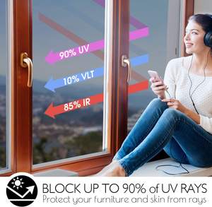 Película de Privacidad para Ventanas con Efecto Espejo Unidireccional, Rechazo de Calor y Protección Anti-UV, Película Decorativa Autoadhesiva de PET para Vidrio - Product Image 4