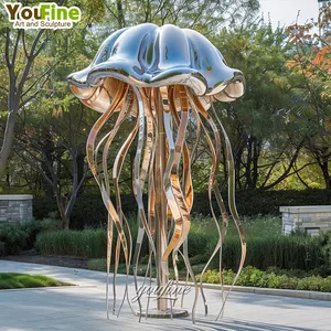 Outdoor Modern Art Metal Animal Statue Stainless Steel Jellyfish Sculpture Supplier