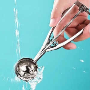 Cuillère à glace 3 tailles avec déclencheur, en acier inoxydable, pour la pâtisserie, les fruits, la pâte à biscuits, les cupcakes - Product Image 6
