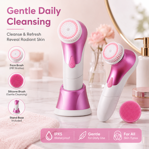 <span class=keywords><strong>Brosse</strong></span> nettoyante électrique pour le <span class=keywords><strong>visage</strong></span>, format voyage, compacte, fonctionne sur piles, idéale pour la salle de sport, l'hôtel, les vacances, facile à transporter, pas besoin de charge. - Product Image 1