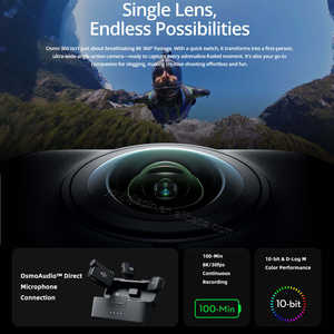 กล้อง DJI <span class=keywords><strong>Osmo</strong></span> 360 8k รุ่นดั้งเดิม กล้อง 360 องศา ปฏิวัติวงการ สำหรับจักรยาน มอเตอร์ไซค์ สกี วิดีโอบล็อก - Product Image 6