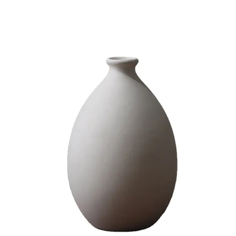 Vase à fleurs en pierre de chine, vente en gros, blanc, pour la plantation, conteneur en grès, vente en gros