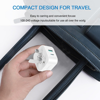 Adaptor daya USB C 20W colokan UK, pengisi daya kabel pengisian cepat fungsi PD untuk pengisi daya nirkabel iPhone 16