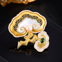 Nouvelle broche en émail et perles Ruyi de style chinois, porte-bonheur, pour femme, vintage, pour manteau, cadeau