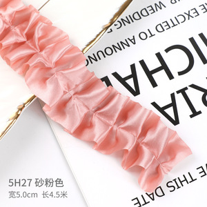 Nine-Colored Ribbon Pleated Solid Color Satin Trim 25mm For <b>Bags</b> Decoration Craft <b>Sewing</b> Trimming - Product Image 3