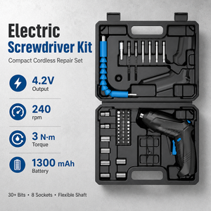Juego de Destornilladores Inalámbricos Mini de 4.2V, <span class=keywords><strong>Destornillador</strong></span> Eléctrico Recargable de 3Nm, Kit de Herramientas Eléctricas para el Hogar de 47 Piezas con Caja de Puntas - Product Image 2