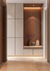 Mueble de Almacenamiento de Zapatos Estilo Zen Oriental con Cajones Ocultos Personalizados para Vestíbulo de Villa, Anexo de Patio Trasero, Área de Entrada y Ocio - Product Image 3