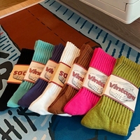 Chaussettes de sport rétro best-seller, bord côtelé, bout sans couture, talon carré large, anti-boulochage, évacuation de la transpiration, chaussettes athlétiques unies