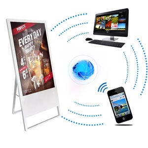 Kiosque d'affichage numérique intérieur de 55 pouces |   Afficheur publicitaire vertical sur pied avec animation, machine à enseignes lumineuses USB/WiFi - Product Image 3