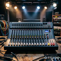 Console de mixage audio 16 canaux amplifiée avec USB/Bluetooth et réverbération, contrôleur portable en métal pour karaoké, DJ, soirées et studio à domicile