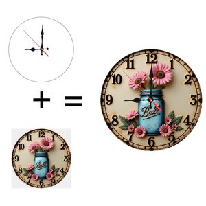 Round Wooden Wall <b>Clock</b> 25Cm Silent Quartz Home Decor Living Room Bedroom <b>Clock</b> - Product Image 1