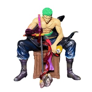 14.5cm Anime Pirate Roi BT Assis Pose Zoro Figure Modèle Double Tête Changement GK PVC Figure Jouet Statue Ornement - Product Image 5