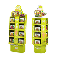 Étalage en carton ondulé personnalisable pour les collations, pour la publicité de chocolats, de bonbons, de biscuits, d'aliments dans les magasins de détail
