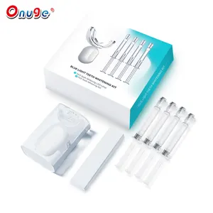 Kit de branqueamento dental com logotipo privado com luz LED azul caixa de desenho animado