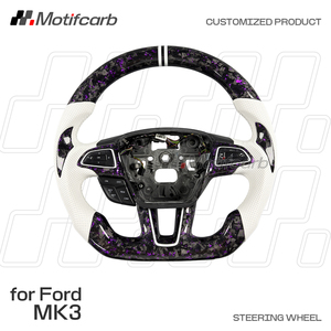 Volante de Fibra de Carbono Forjado Personalizado en Morado para Ford Focus MK3 RS ST ST-Line 2015-2018, Mejora del Interior del Automóvil - Product Image 2