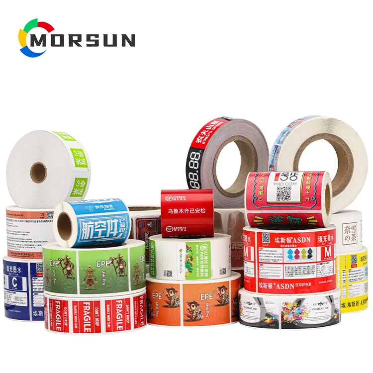 MorSun Customized Private Art Paper Own Logo Sticker Printing Promotional PVC Bottle Own Logo Label