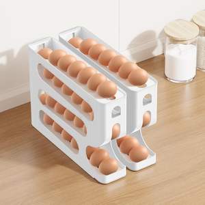 Porte-œufs automatique à roulement vers le bas, lot de 2, organisateur de rangement pour réfrigérateur, conteneur peu encombrant, distributeur pour réfrigérateur - Product Image 4