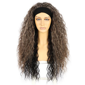 BeautyTown-peluca <span class=keywords><strong>Afro</strong></span> rizada con banda para la cabeza, pelo largo ondulado marrón - Product Image 2