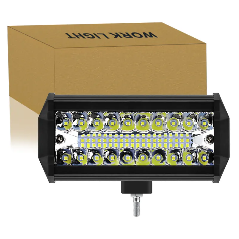 Barra de luz LED de 6,4 pulgadas para camioneta, minitractor, remolque, carretilla elevadora, partes de camión, reflector marino de 24v y 12v