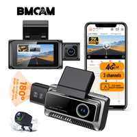 Caméra embarquée 2K 4G 3 canaux avec écran tactile 3 pouces, ADAS, BSD, GPS, microphone, visualisation en temps réel, communication bidirectionnelle pour voitures