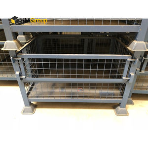 Toz boya depolama istiflenebilir metal çelik katlanır metalik gitterbox/ stillage kafes - Product Image 2