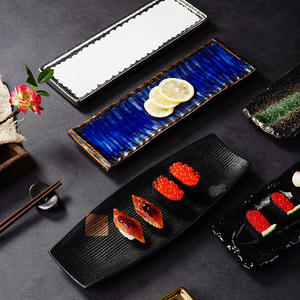 Assiette à <span class=keywords><strong>sushi</strong></span> rectangulaire en céramique, design oiseau vintage, style japonais, luxe léger, rétro, pour barbecue et cuisine japonaise - Product Image 3