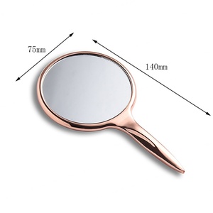 Espejo Cosmético de Mano, Metálico, Azul, con Luz Láser, de Una Sola Cara, Práctico, al por Mayor - Product Image 3