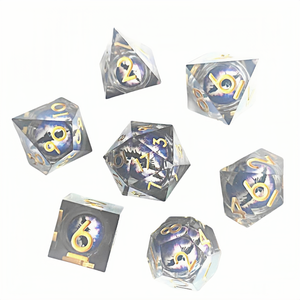Juego de Dados Poliédricos de Resina Verde Personalizados Feeron, 7 Piezas, Pintados a Mano, Dragones y Mazmorras, Juegos de Mesa para Mayores de 14 Años - Product Image 2