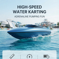Vente en gros usine : Kart aquatique électrique bleu haute vitesse, Mini jet ski en aluminium, Bateau à moteur rapide, Petit bateau à rames motorisé