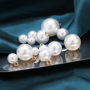 Nút tròn màu trắng thời trang trang trí nút nhựa ngọc trai khâu tay - Product Image 5