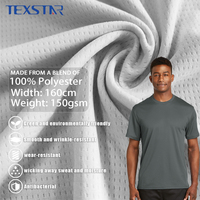 Tissu en maille de polyester tricoté, produits textiles en forme de coquillage pour vêtements, vêtements de sport anti-transpiration, t-shirts
