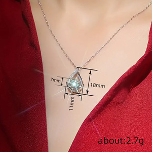 Collar con colgante geométrico calado en forma de lágrima para mujer, joyería de moda, regalo para uso diario - Product Image 4