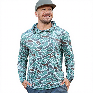 Men's UPF 50 <b>Camouflage</b> Hoodie Long Sleeve Polyester Pullover Sun Protection Fishing <b>Shirt</b> Anti-UV Quick Dry Top - Product Image 4