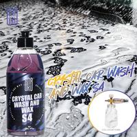 Produit phare SRB S4 Crystal : Shampoing et cire auto haute hydrophobie pour un brillant intense, agent de nettoyage et de lustrage concentré pour le detailing automobile