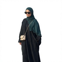 Robe Abaya Modeste Grande Taille pour Femme, Manches Longues, Longueur au Sol, Robe Islamique pour la Prière et le Quotidien