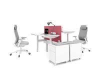 Cadre de bureau électrique dos à dos à double moteur pour ordinateur réglable en hauteur, poste de travail pour 2 personnes, bureau de table