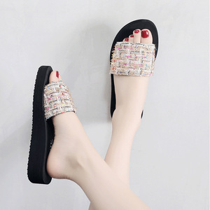 Sandales d'extérieur pour femmes, tendance et polyvalentes, à semelles épaisses, talons compensés, design color-block, respirantes et légères - Product Image 6