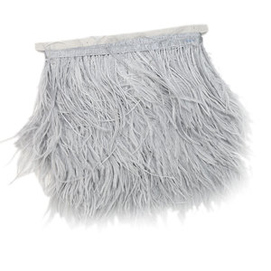 Fabbrica all'ingrosso <span class=keywords><strong>vestito</strong></span> decorativo donna <span class=keywords><strong>bianco</strong></span> grigio argento a buon mercato <span class=keywords><strong>piume</strong></span> di struzzo finiture per i vestiti - Product Image 1