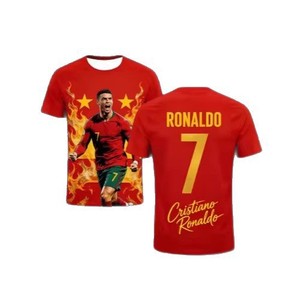 Maillot de football Portugal 7 Ronaldo pour homme, manches courtes, col rond, imprimé intégral, respirant, en polyester, maillot de sport - Product Image 5
