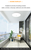 Lampe de panneau de plafond à LED pour couloir d'escalier à détection de corps intérieur AC220V moderne monté en surface
