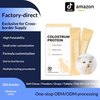 Protéines de Colostrum pour Chat – 30 Tubes – Soutien Immunitaire et de Mobilité – Soin Essentiel Quotidien – Complément de Bien-être pour Chat – Formule Sûre et de Qualité