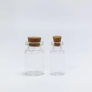 Wholesale Mini Wishing Bottle 5ml 10ml 15ml 20ml 25ml Glass Vials Custom Logo Clear Glass Match Storage <b>Jar</b> with Cork Stopper - Product Image 6