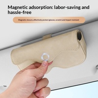 Boîte de rangement pour lunettes de soleil en daim pour pare-soleil de voiture de luxe