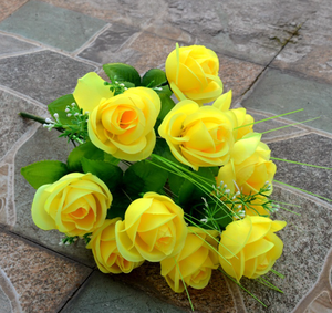 Produttore vende 12 <span class=keywords><strong>fiori</strong></span> imitazione Yiwu gambo grigio rosa panno di seta per spendere 12 <span class=keywords><strong>fiori</strong></span> di plastica rosa fatata - Product Image 6
